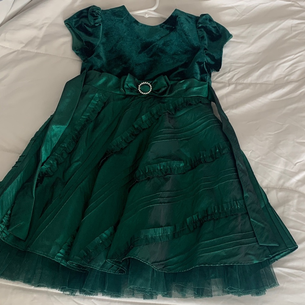 Youngland Teal Velvet Dress
